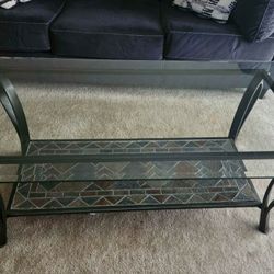 Coffee table and side tables with glass tops