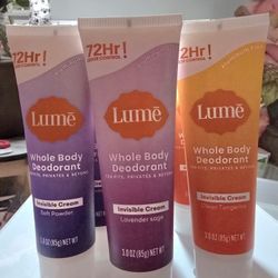Lume Cream Whole Body Deodorant  - $7 each; 2 for $12;  All  7 for $35