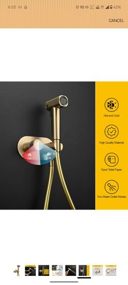 Handheld Bidet Sprayer Set Concealed Hot and Cold Bidet Spray for Toilet with Brass Valve Warm Water Round Bidet Attachment Set for Feminine Hygiene, 
