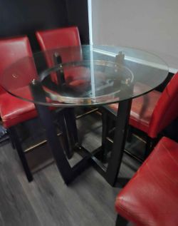 Round Glass top Table (Not The Chairs)