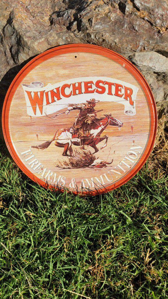 winchester tin metal sign.11.5 x 11.5 fathers day