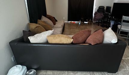 L-shaped brown and beige couch for sale