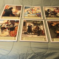 Vintage 1959 Bausch & Lomb Optical Historical Paintings Framed 21”x16” RARE 