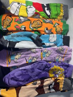 12 Pairs Of Cartoon TV Socks Cotton Breathable One Size Unused