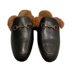 Horsebit faux fur lined loafers (Size 9.5)