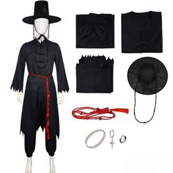 Kids K-POP Demon Hunters Saja Boys Jinu Cosplay Costume Wig Party Full Outfits