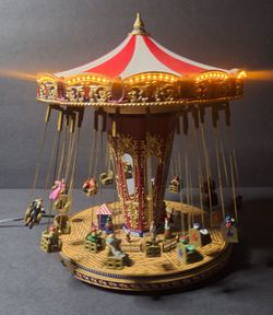 Mr. Christmas Gold Label World's Fair Swing Carousel (2004) - 100% Working with Original Box & Adapter