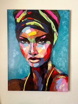 Abstract Colorful Portrait Canvas Wall Art