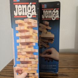 Vintage JENGA 1986 1st Edition Milton Bradley Wood Block Party Game first Edition Never Used