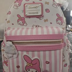 Loungefly Sanrio My Melody Allover Print Striped Mini Backpack