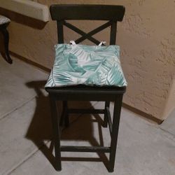 Wood Chair With Leaf Cushion