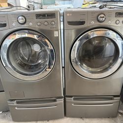 LG.  WASHER AND GAS DRYER 
