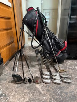 Men’s High End Beginners Callaway, Titleist, Right Handed Golf Club Set with Ogio Stand bag