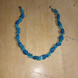 Uncut Lapis Lazuli & Turquoise Necklace 16"