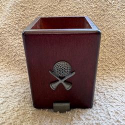 Wooden golf pen holder desk caddy