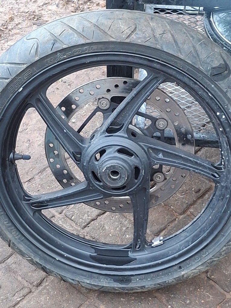 Motorcycle Tire And Rim Front