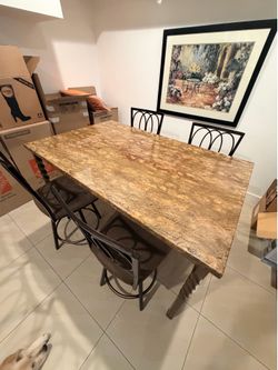 DINING TABLE  FULL SET ( bar hight) (bottom liquor storage)