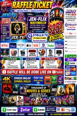 $25 RAFFLE STREAMING DEVICE IPTV WIFI