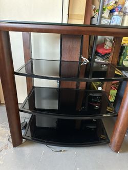 Black & Wood Small Entertainment Center