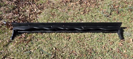 Vintage Folk Art Home Decor - Extra Long Black Wood Wall Hanging Quilt Rack with Hearts Art Display