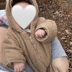 Wonder Nation Baby Teddy Fleece Pram with Hood, Size 0-3 Months