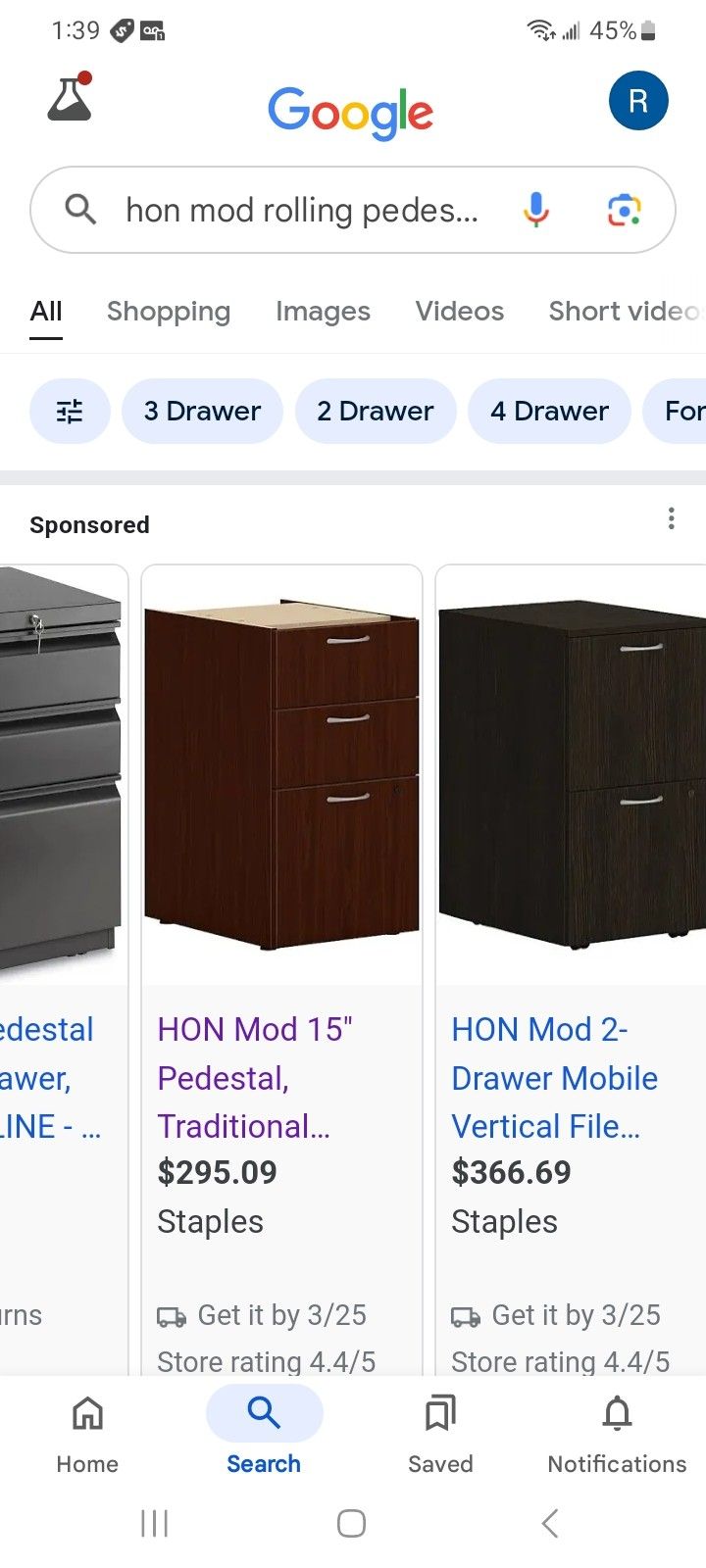 Wood Filing Cabinet, New, $ 45