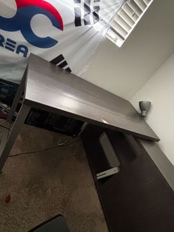 L - Shaped Desk, shelves and 3 drawers