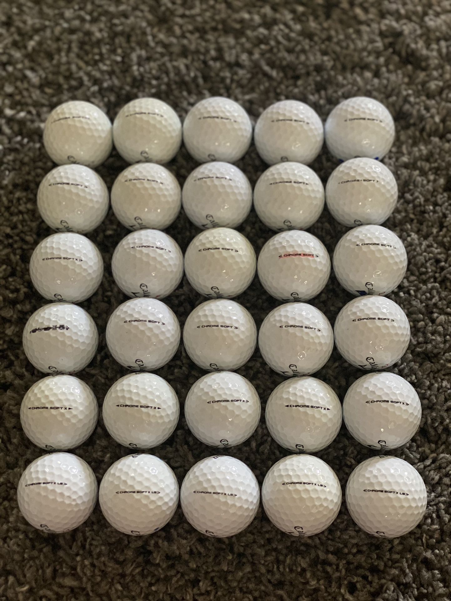 30 Callaway Chrome Soft Golf Balls 