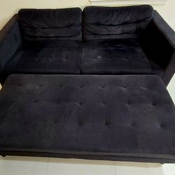 Charcoal Black Sectional + Ottoman