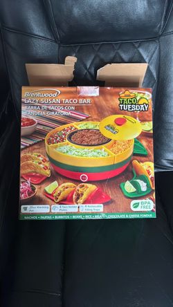 Brentwood Taco Tuesday Lazy Susan Taco Bar