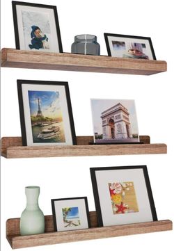 New Floating Shelves for Wall Set of 3 Paulownia Wood