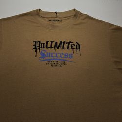 Seven Souls “Unlimited Success” Sand T-Shirt – Clean Motivational Style (Size L)