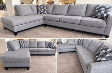 Modern Gray Sectional Sofa with Chaise – Delivery included Excellent Condition