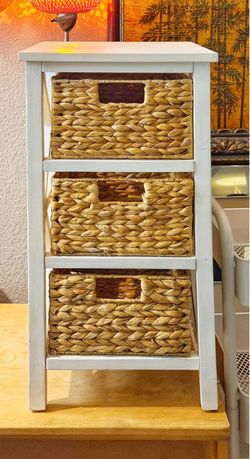 Wood & Wicker Basket Storage – $50 OBO