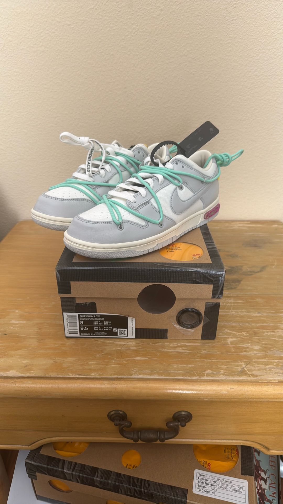 Nike X Off White Dunks Low The Lot “lot 4” Size 8