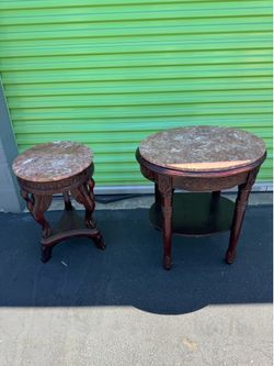 Vintage Victorian table stands swan design cherrywood