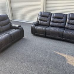 Leather Sofa & Loveseat