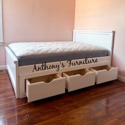 New Full Bed With Drawers And Mattress