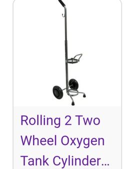 Rolling 2 Two Wheel Oxygen Tank Cylinder Cart Carrier