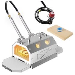 Nelyrho Portable Blacksmith Beginner Forge Kit with 30PSI Regulator, Dual Burners Professional Artists Hobby Knife Making Blacksmith Tools (Double Bur