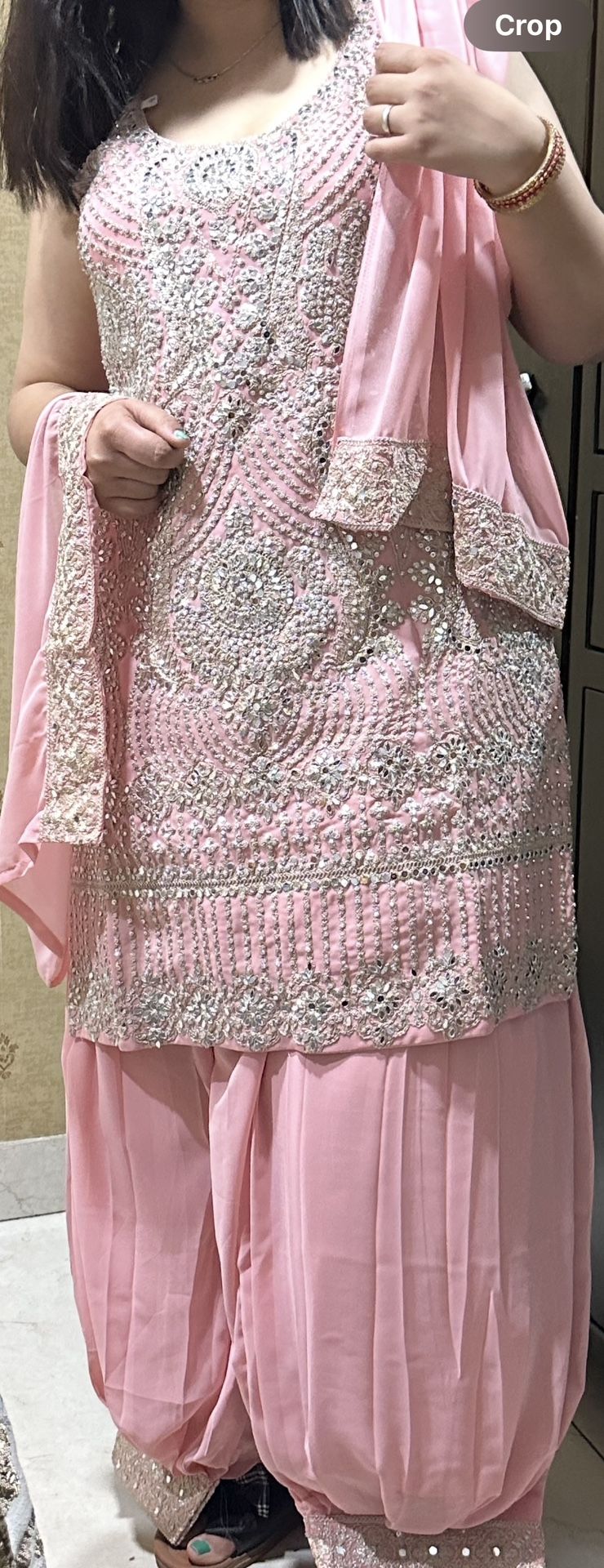 Party Wear Suit Mirror Work