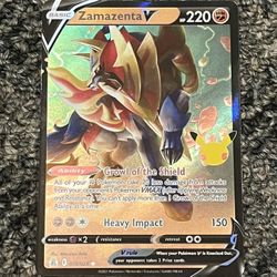 Zamazenta V 018/025 Ultra Rare Celebrations NM Pokemon TCG