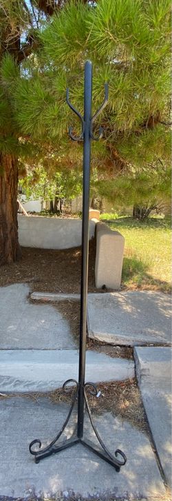 1970s Black Wrought Iron Coat/Hat Rack