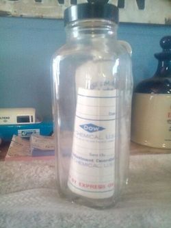 Dow chemical antique glass bottle