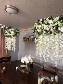 Handmade White Floral Arrangement – $50