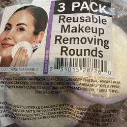 Brand new, three pack of make up remover’s that are washable great stocking, stuffer