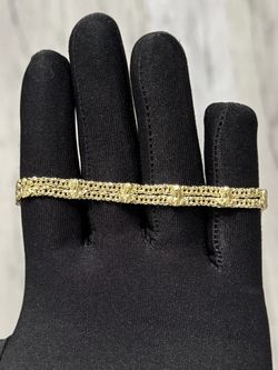 14K Gold filled Double link Virgin Mary chino link bracelet