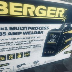 NEW! BERGER 135 Amp 3-in-1 Multiprocess Welder 120V Flux TIG Stick Full Kit