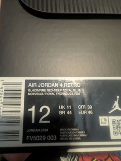 Air Jordan 4 Retro size 12