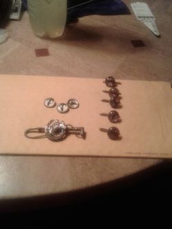 Glass horse buttons and sterling sliver horse pin